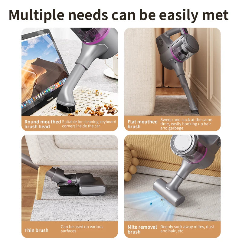 Aspirador vertical sem fio 15000Pa portátil 2 em 1 em fundo branco