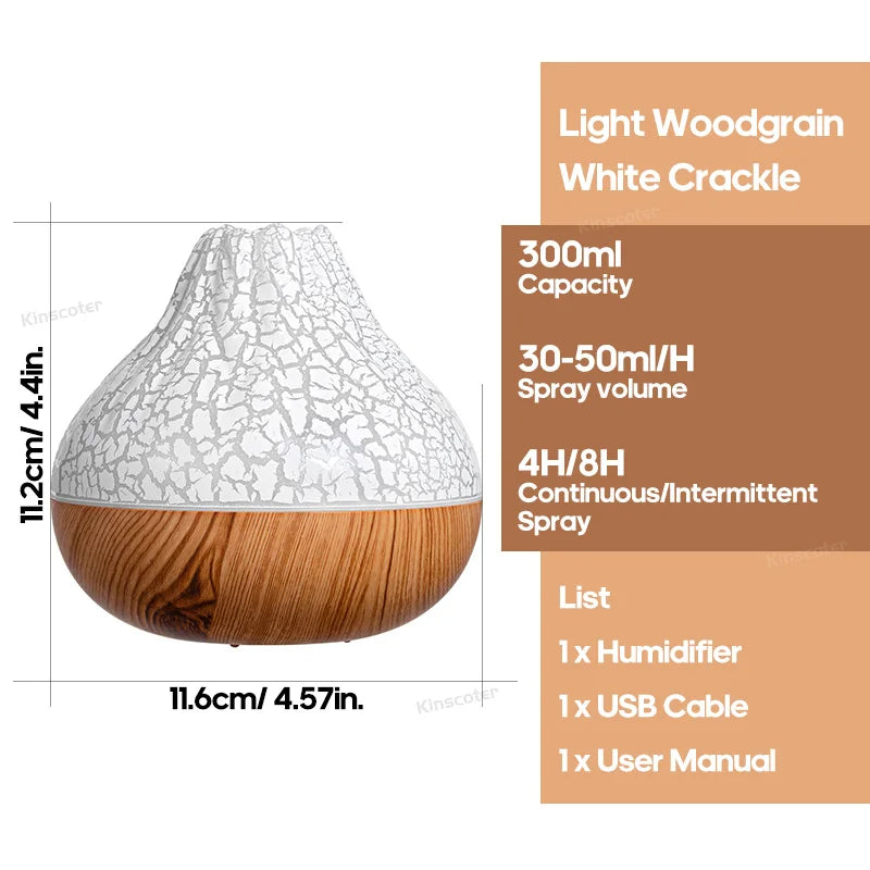 Umidificador de Ar Vulcão 300ml USB com Luz Ambiente - foto 24