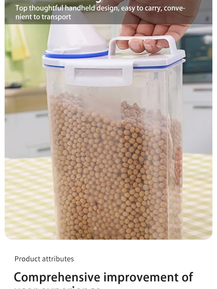 Porta ração hermético grande para pet em fundo branco