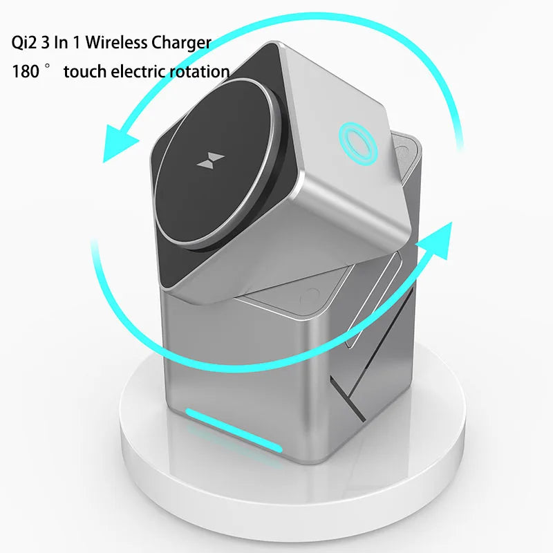 Carregador Sem Fio 3 em 1 Magnético 15W para iPhone, Apple Watch e AirPods - Foto 5