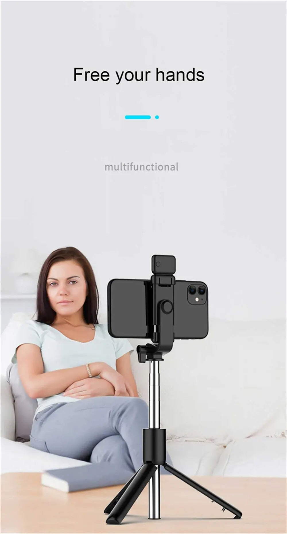 Tripé Selfie Bluetooth com Controle Remoto e Luz LED Ring - Foto 13