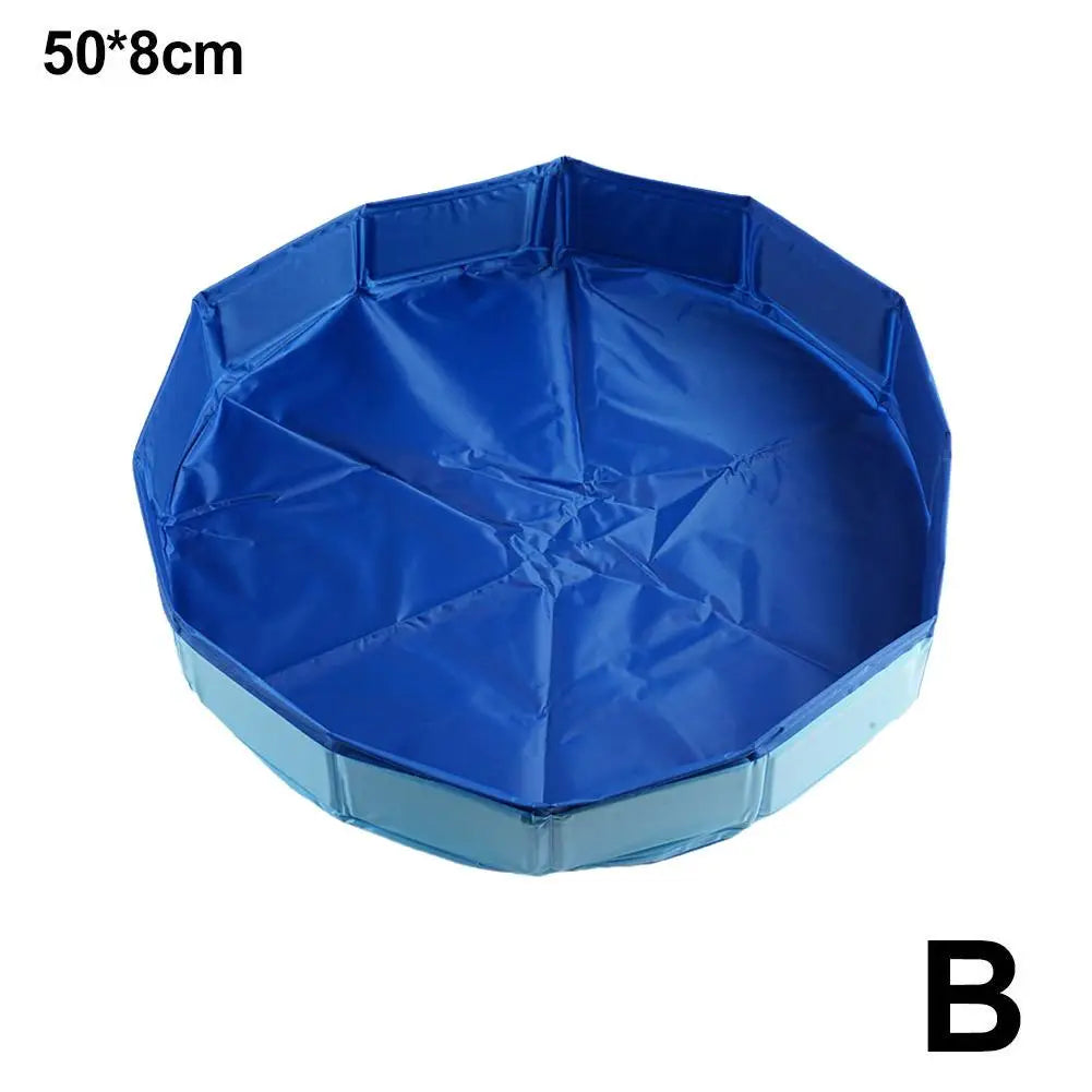 Piscina dobrável para pets banho e diversão antiderrapante em fundo branco
