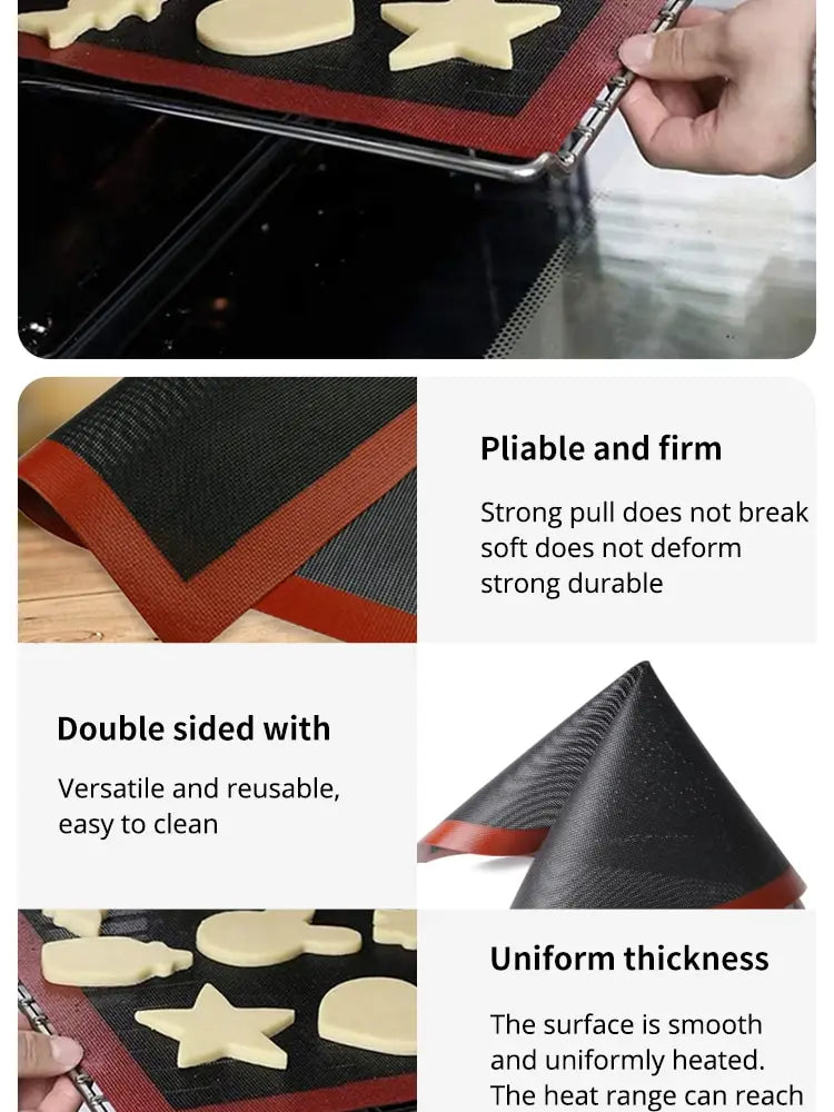 Tapete de silicone para forno 30x40 cm antiaderente reutilizável em fundo branco