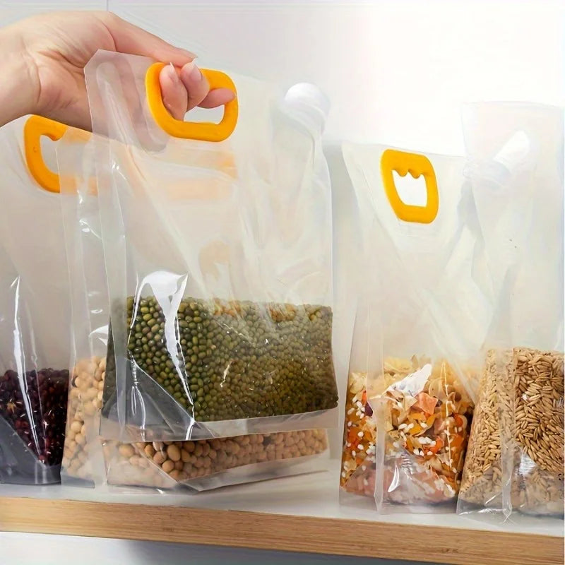 Kit potes herméticos plásticos com tampa 4 peças organizador pantry em fundo branco