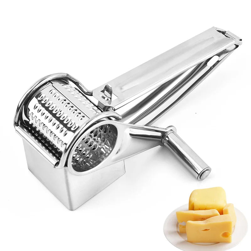 Ralador Rotativo Manual Inox 3 Cilindros para Queijo e Legumes 1