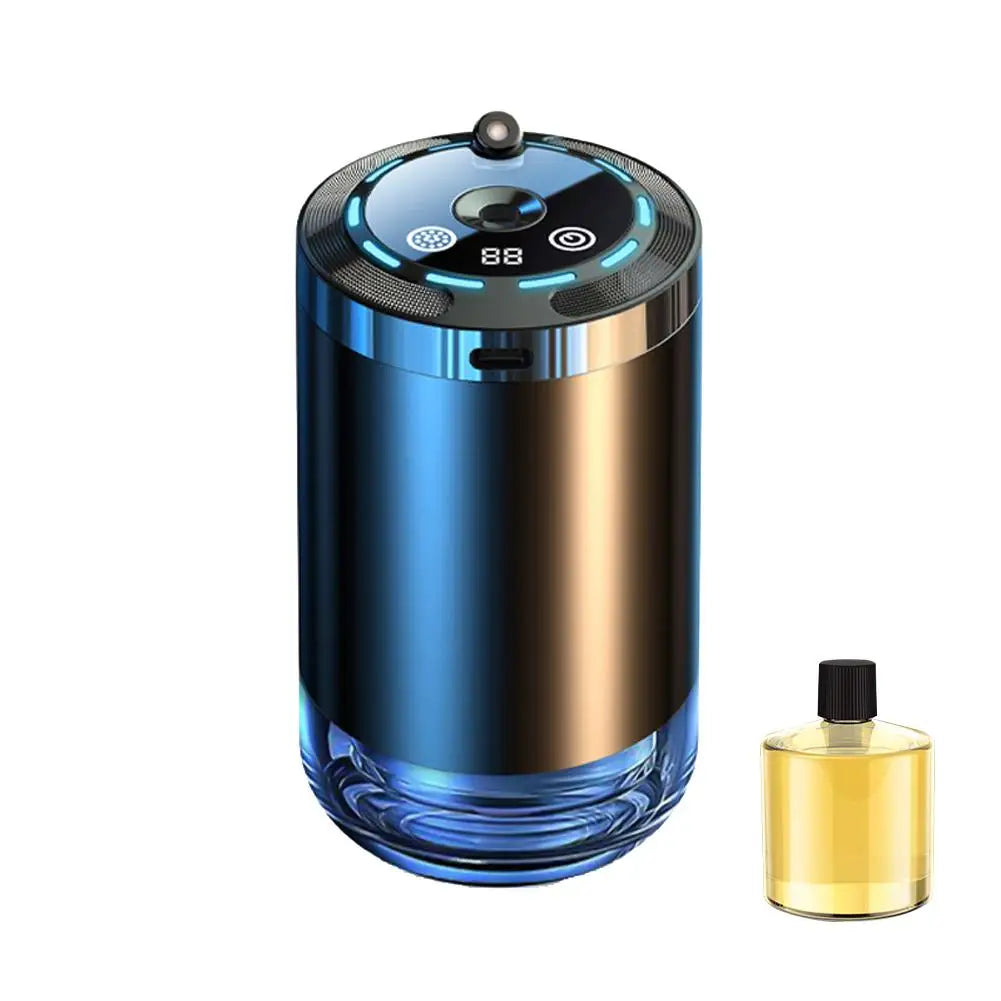 Difusor aromático de carro elétrico umidificador 5 modos USB em fundo branco