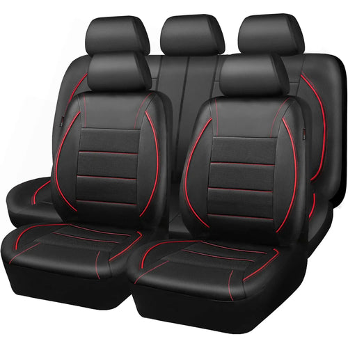 Capa universal para banco de carro em couro impermeável kit 5 bancos em fundo branco