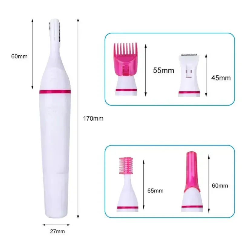 Depilador feminino elétrico 5 em 1 em fundo branco