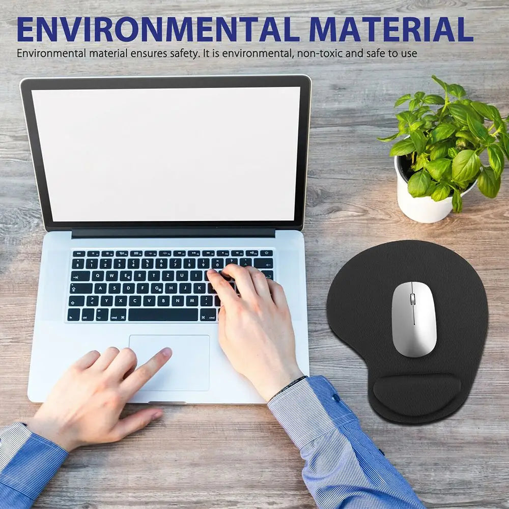 Mouse pad ergonômico com apoio de pulso em gel em fundo branco