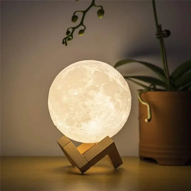 Luminária Lua 3D LED 16 Cores com Controle Recarregável 7