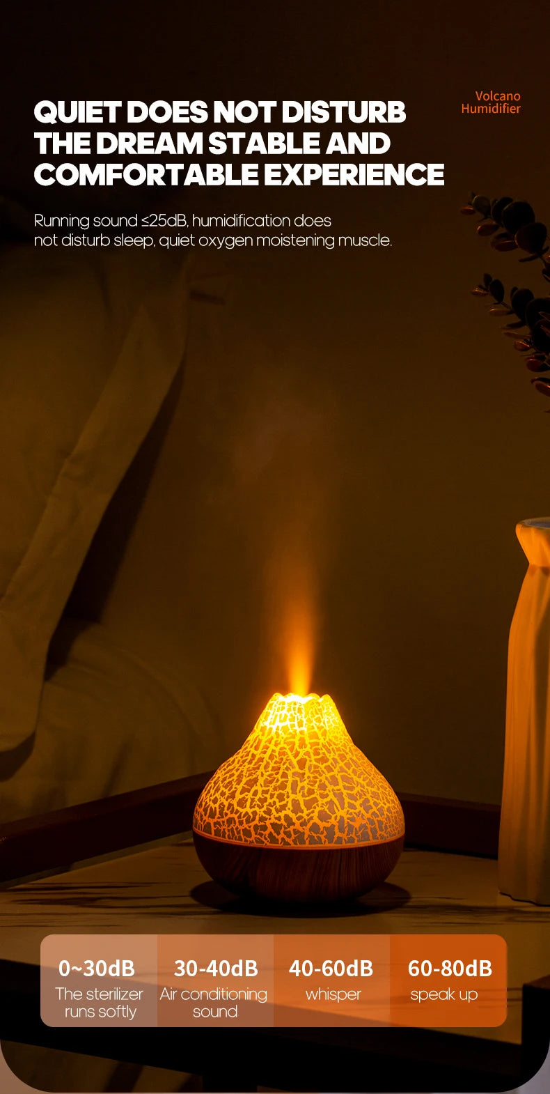 Umidificador de Ar Vulcão 300ml USB com Luz Ambiente - Foto 14