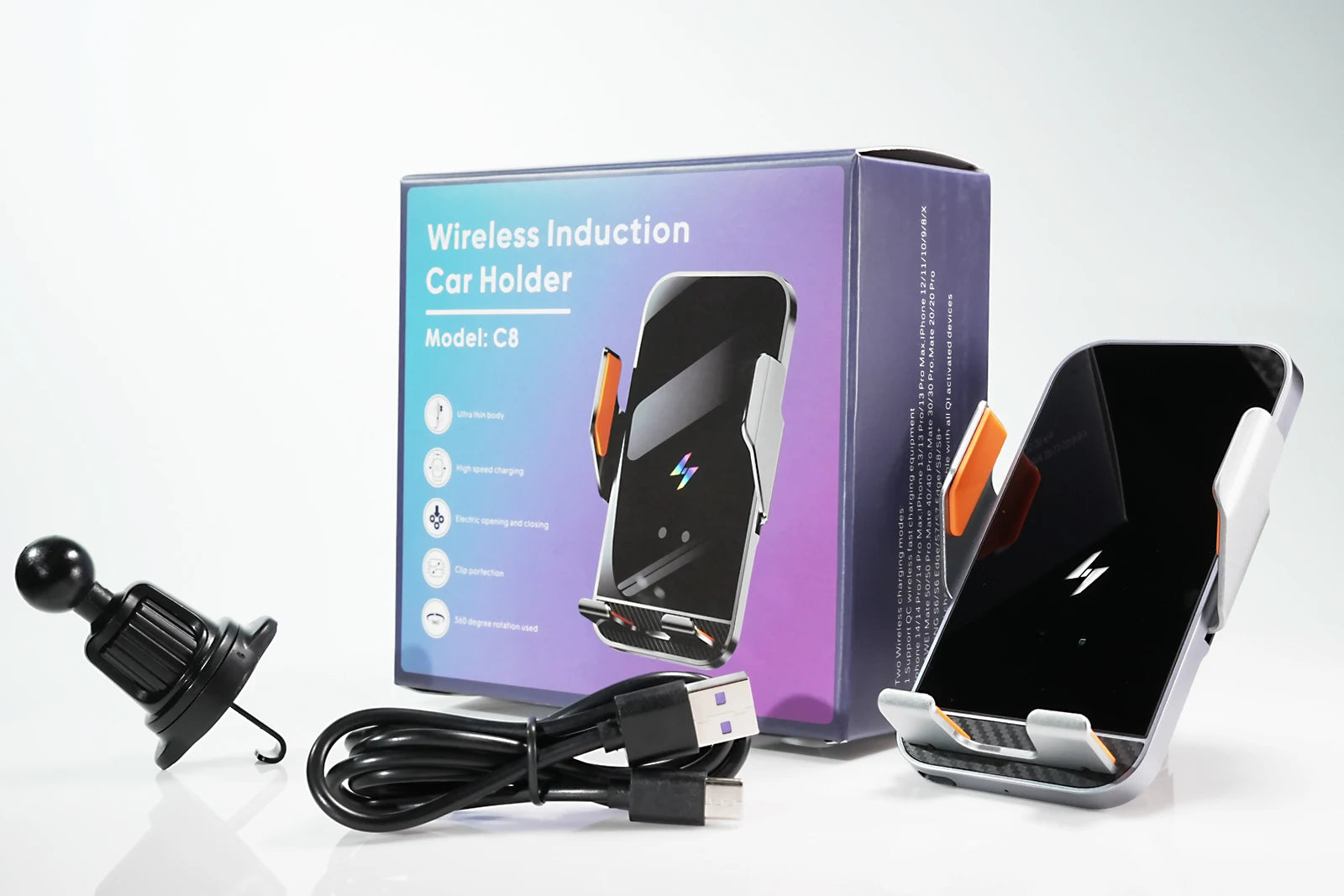 Suporte Veicular para Celular com Carregador Sem Fio Sensor - Foto 18