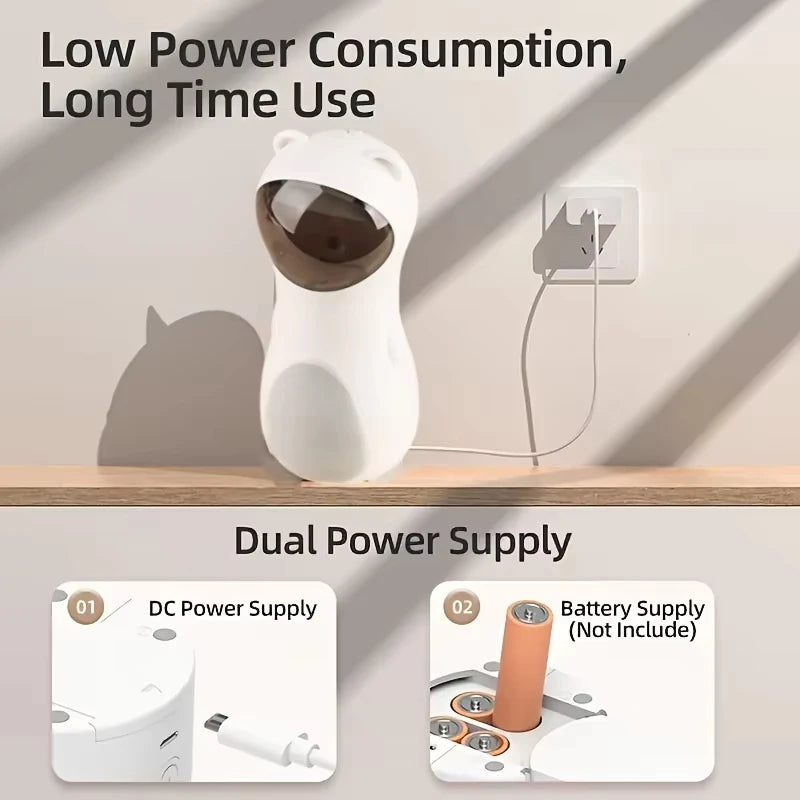 Brinquedo laser automático para gato com timer e movimento giratório em fundo branco