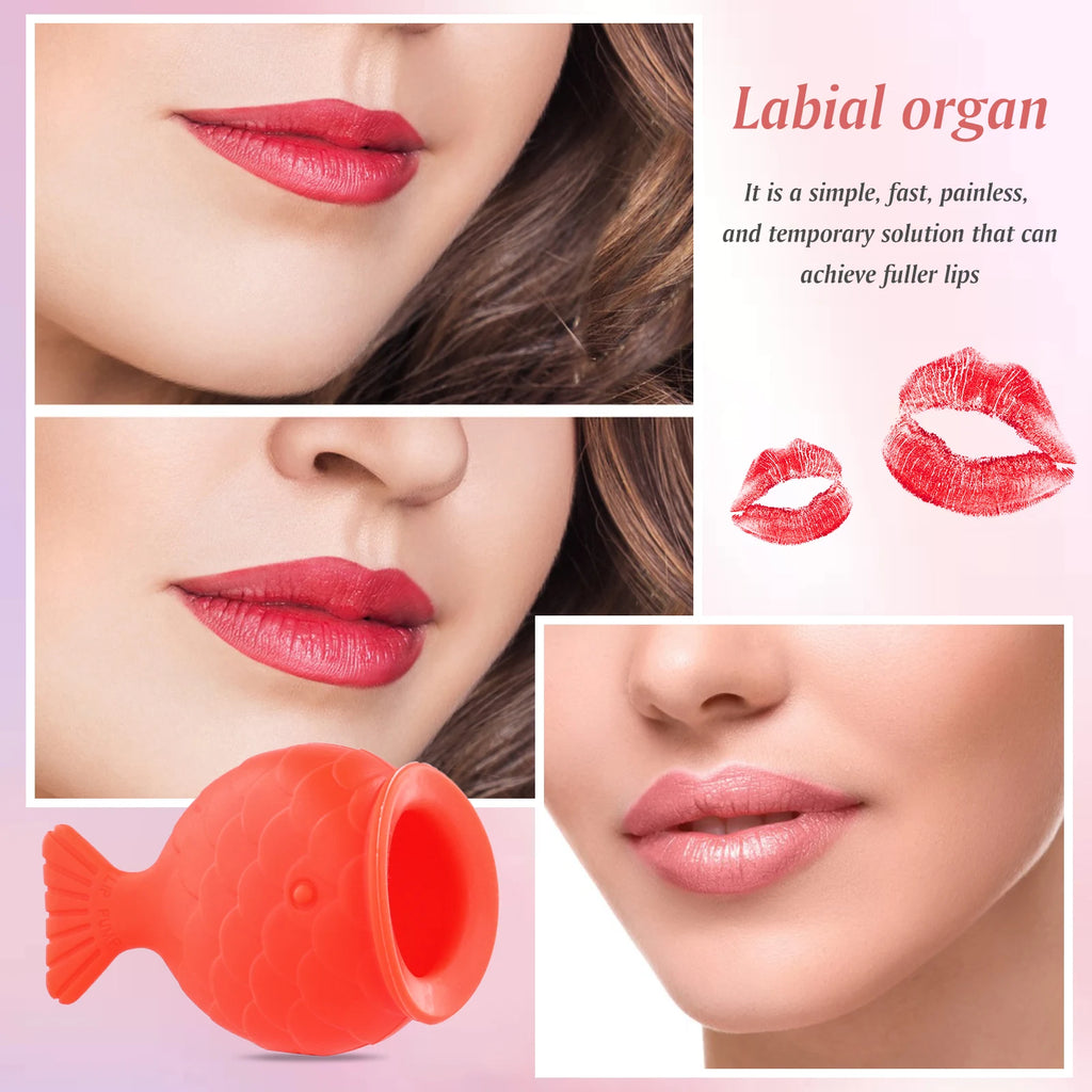 Lip plumper sucção labial de silicone para aumento de volume em fundo branco