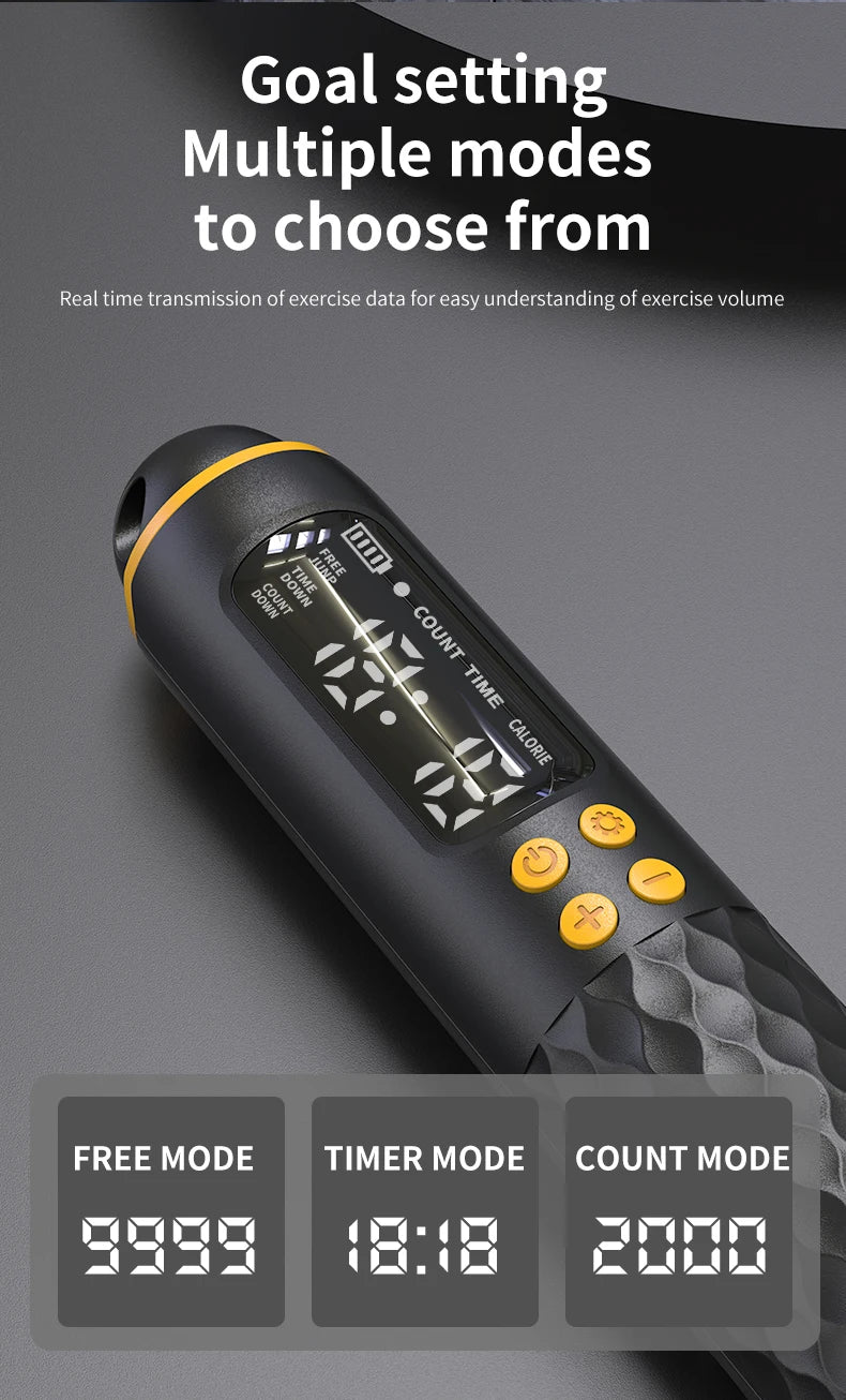 Corda de Pular Digital USB Contador Calorias e Tempo 10