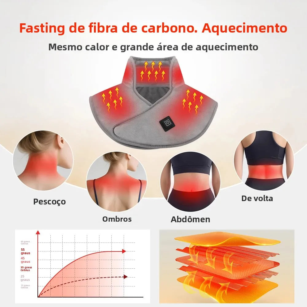 Almofada térmica aquecida USB para pescoço ombro e costas em fundo branco
