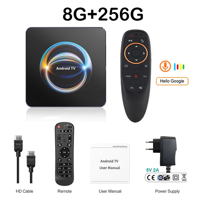 TV Box Android Smart 8K HDMI WiFi em fundo branco
