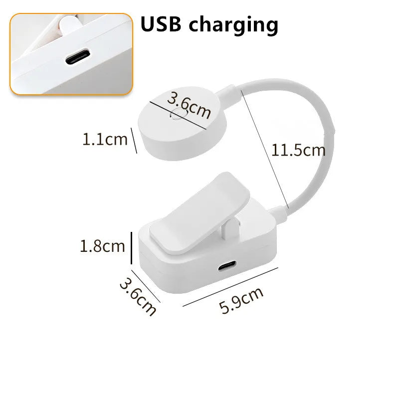 Luminária LED clip ajustável com 3 modos em fundo branco