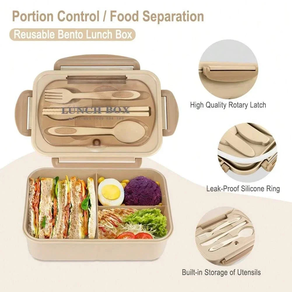 Marmita bento box adulto com 4 compartimentos em fundo branco