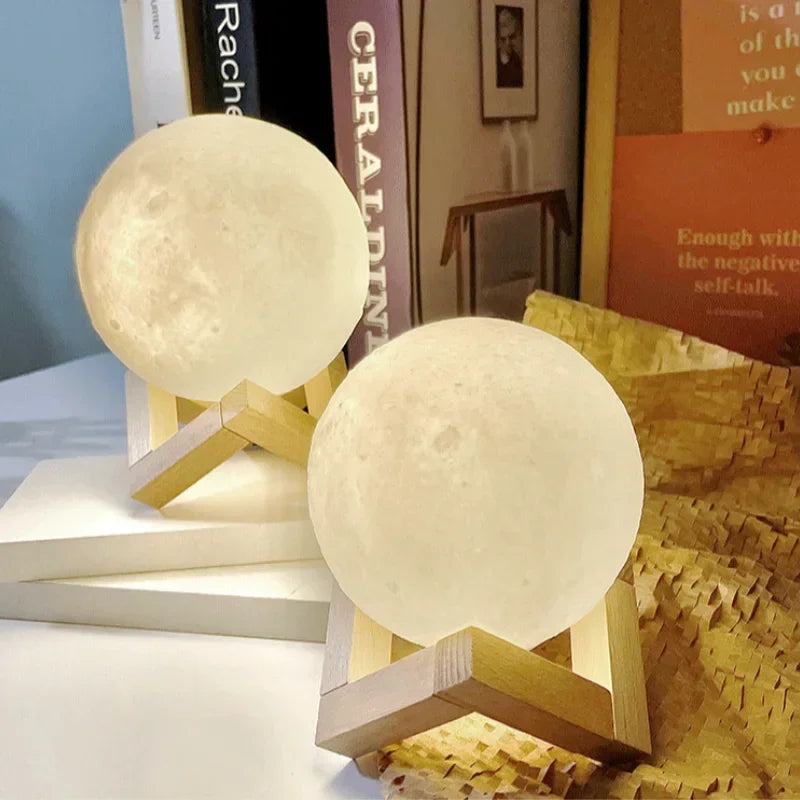 Luminária Lua 3D LED 16 Cores com Controle Recarregável 6