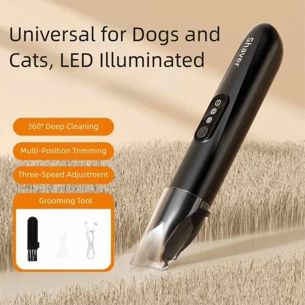 Aparador de patas pet elétrico com luz LED em fundo branco