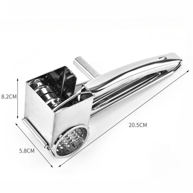 Ralador Rotativo Manual Inox 3 Cilindros para Queijo e Legumes 7