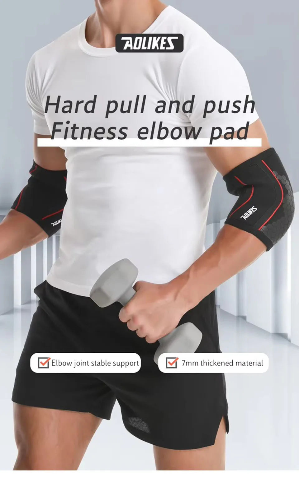 Cotoveleira Compressão Neoprene 7mm Par Musculação e Tênis 9
