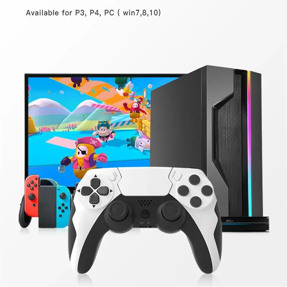 Controle gamer bluetooth sem fio vibração em fundo branco