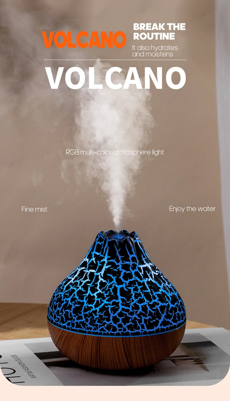 Umidificador de Ar Vulcão 300ml USB com Luz Ambiente - Foto 10