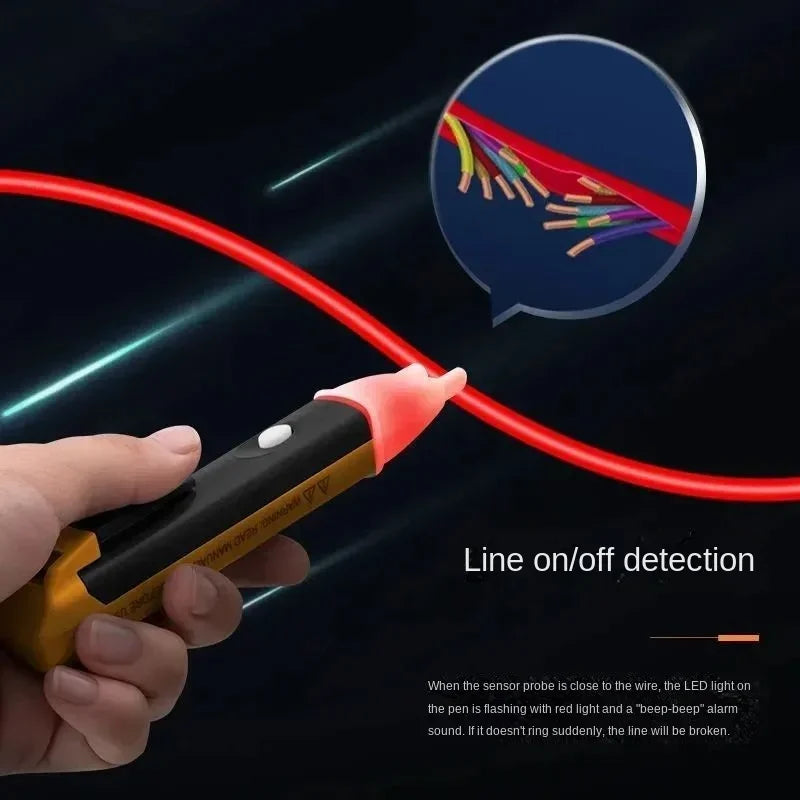Detector de tensão tipo caneta teste elétrica sem contato em fundo branco