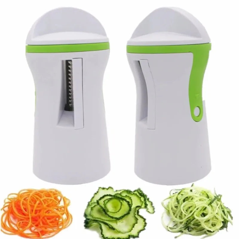 Espiralizador manual de legumes para macarrão de abobrinha em fundo branco