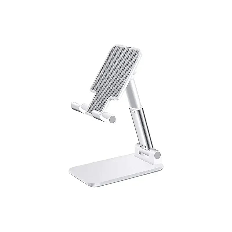 Suporte de celular para mesa ajustável universal com base antiderrapante em fundo branco