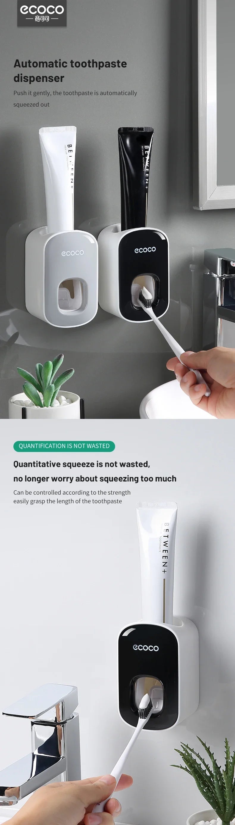 Dispenser automático de pasta de dente de parede em fundo branco