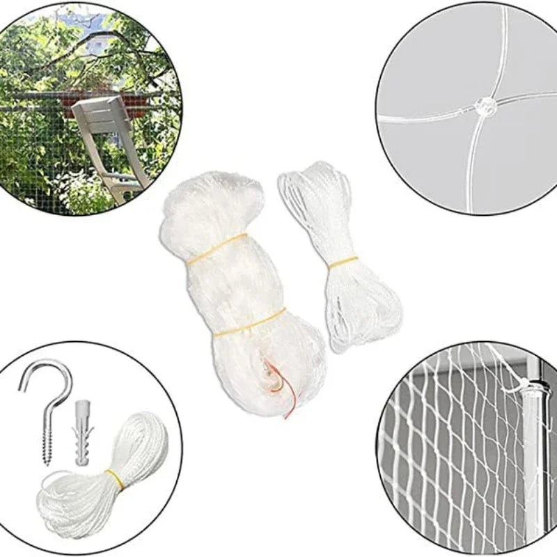 Rede proteção janela antiqueda pet em fundo branco