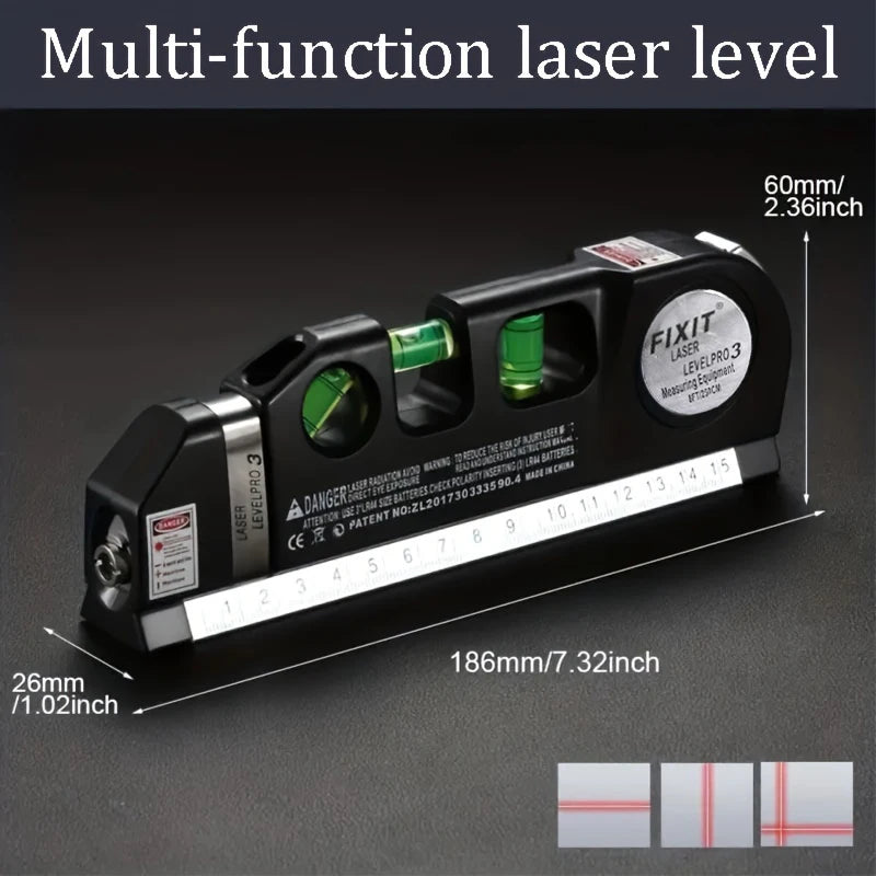 Nível laser verde profissional multifuncional em fundo branco