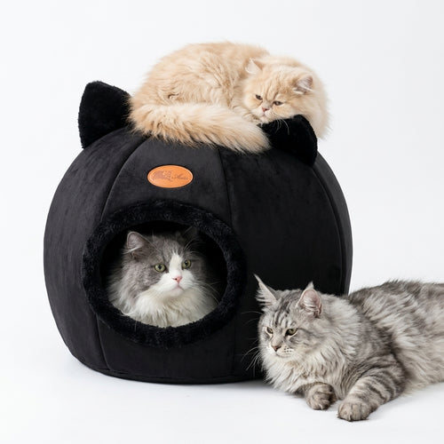 Cama Caverna Formato Gato Antiderrapante Semifechada para Pets - foto 2