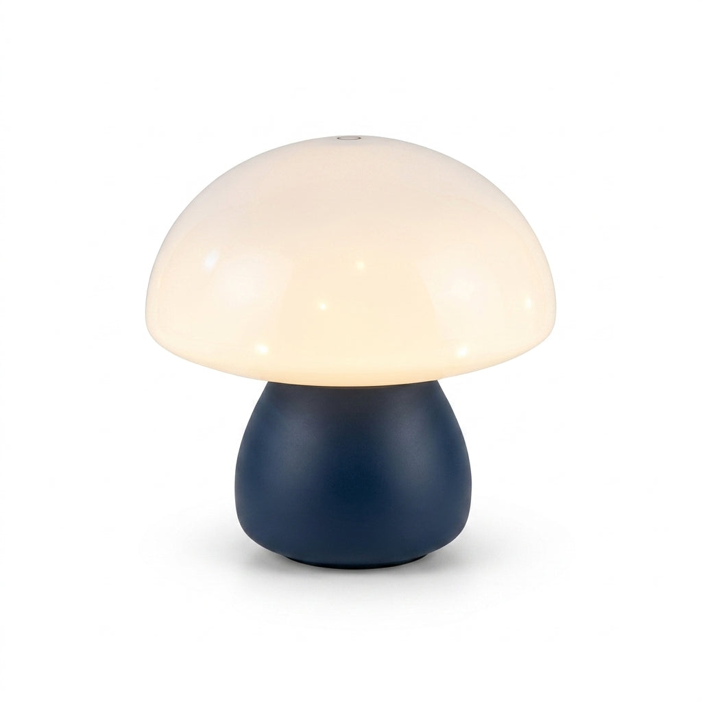 Abajur Cogumelo LED Toque Recarregável Decoração Retrô em fundo branco