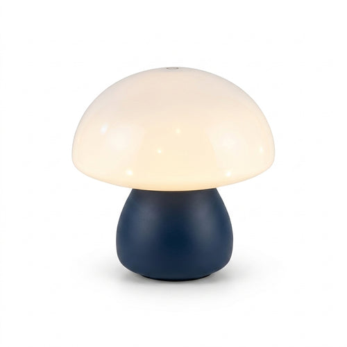 Abajur Cogumelo LED Toque Recarregável Decoração Retrô em fundo branco