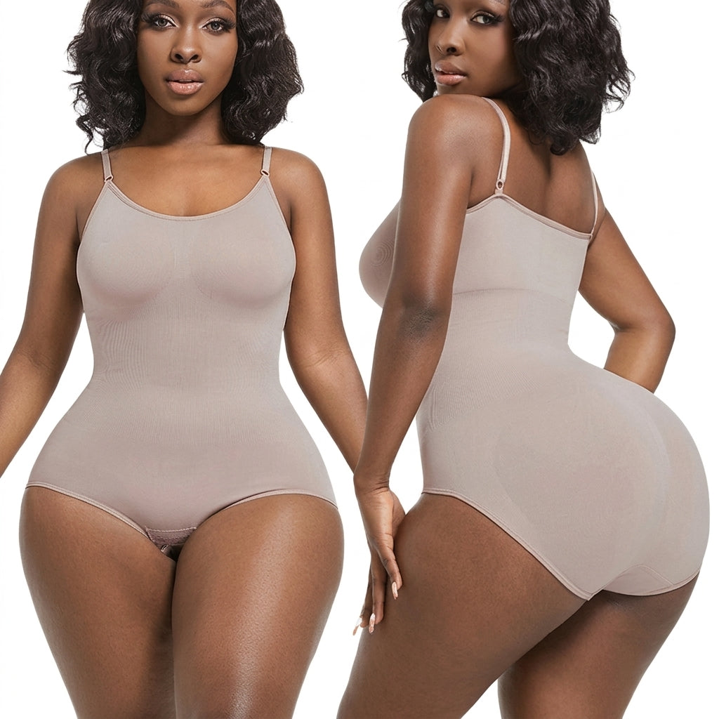 Body Modelador Feminino Redutor Abdômen Alça Ajustável em fundo branco