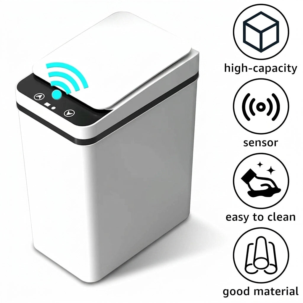 Lixeira Automática Sensor de Movimento 12L Cozinha e Banheiro em fundo branco
