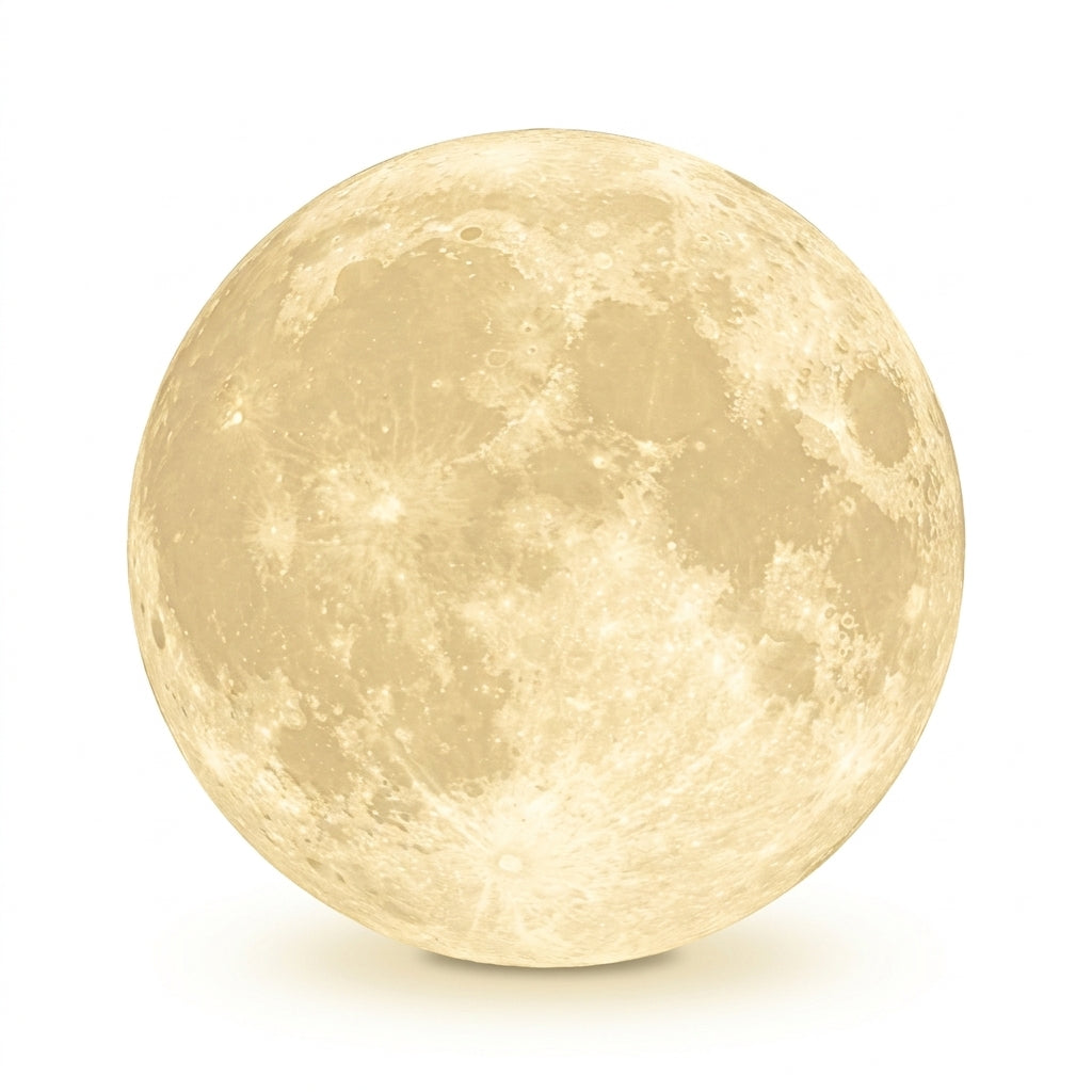 Luminária Lua 3D LED 16 Cores com Controle Recarregável em fundo branco