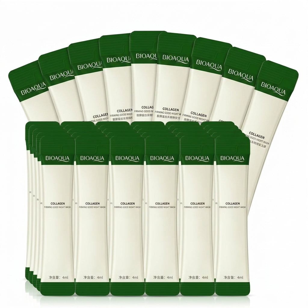 Máscara Facial Coreana Colágeno Hidratação Kit 30 Unidades em fundo branco