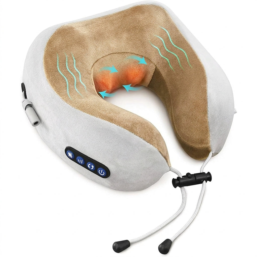 Massageador Elétrico Pescoço Shiatsu com Aquecimento Vibração em fundo branco
