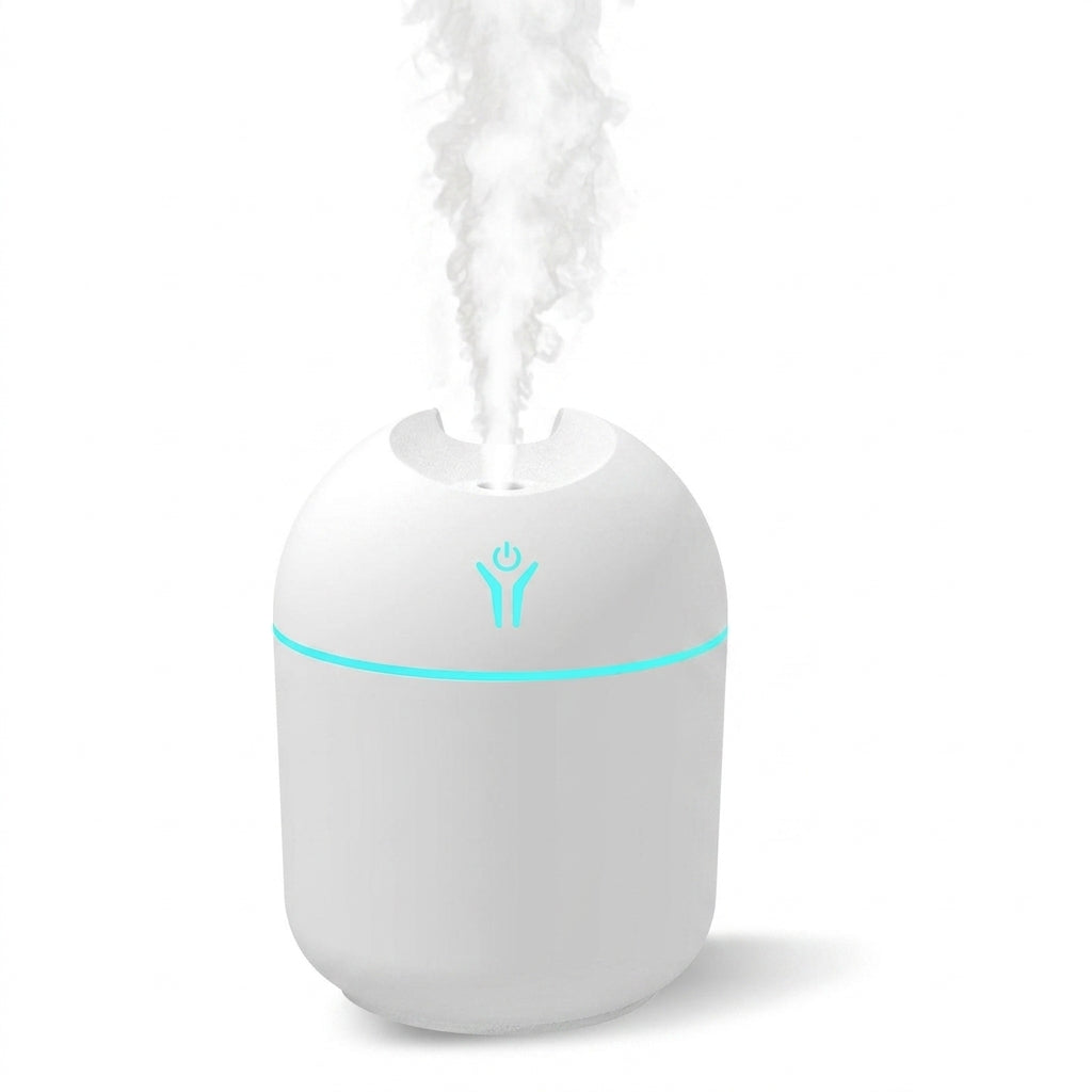 Umidificador Aromatizador USB Mini 250ml LED 7 Cores em fundo branco