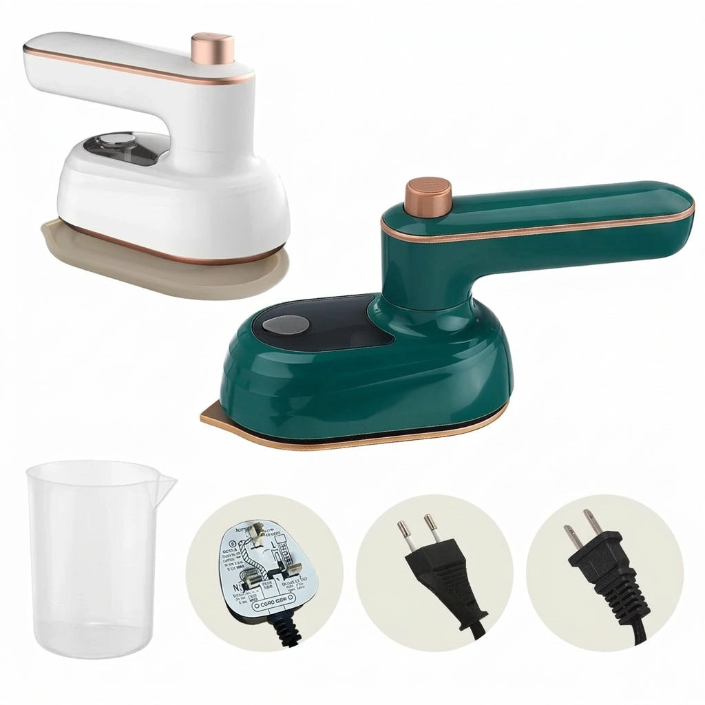 Mini Vaporizador de Roupas Portátil Ferro a Vapor de Mão em fundo branco